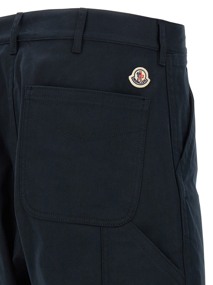 Moncler Stretch Cotton Gabardine Straight-Leg Trousers