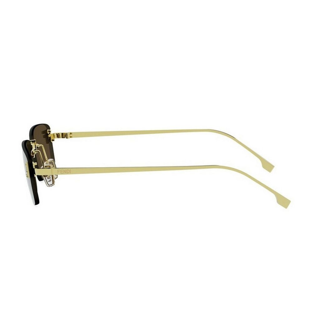 Fendi First Crystal Rectangular Rimless Sunglasses