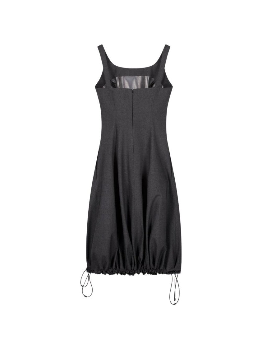 Coperni White Fitted Bodice Bubble Hem Dress