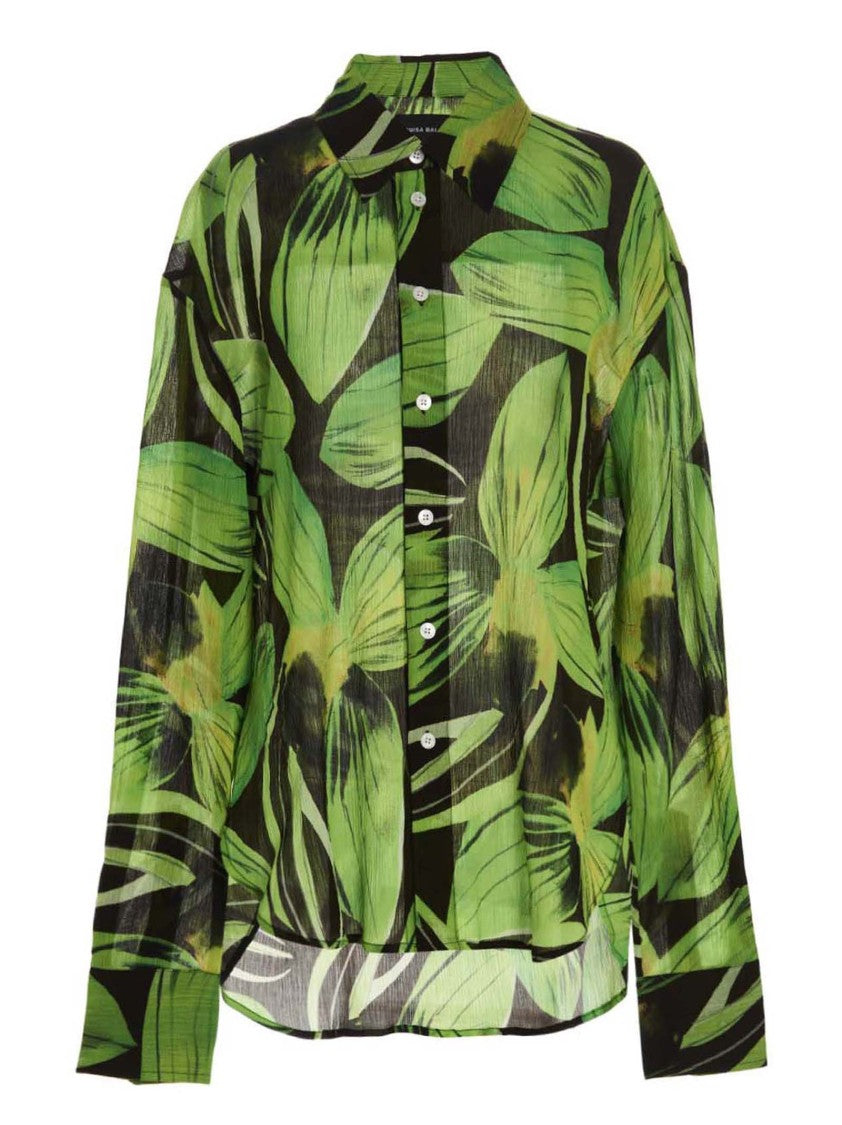 Louisa Ballou Silk Blend Oversized Shirt