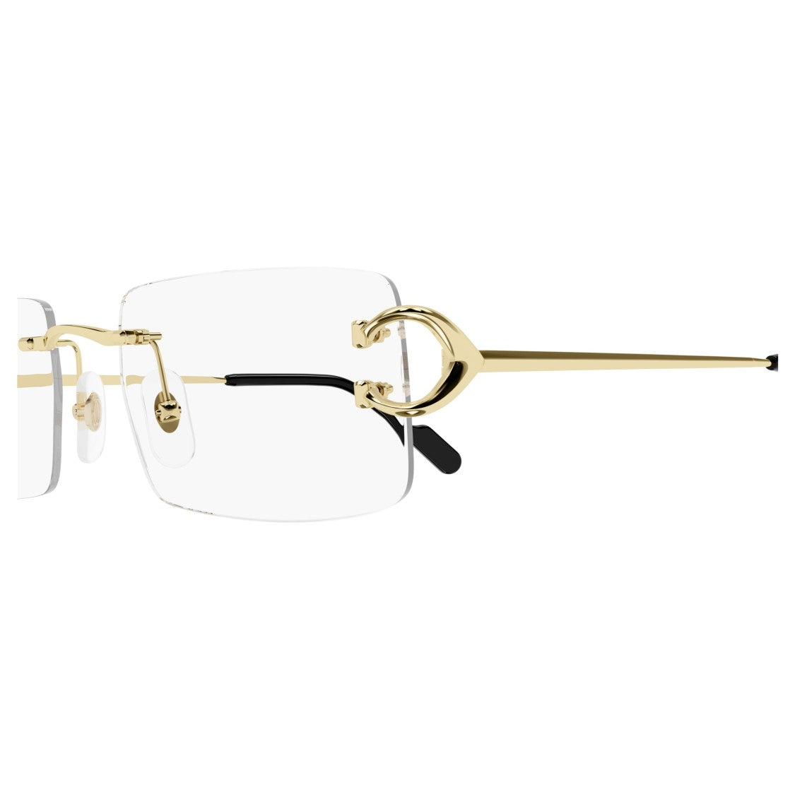 Cartier Rimless Rectangular Eyeglasses With Gold-Tone Accents