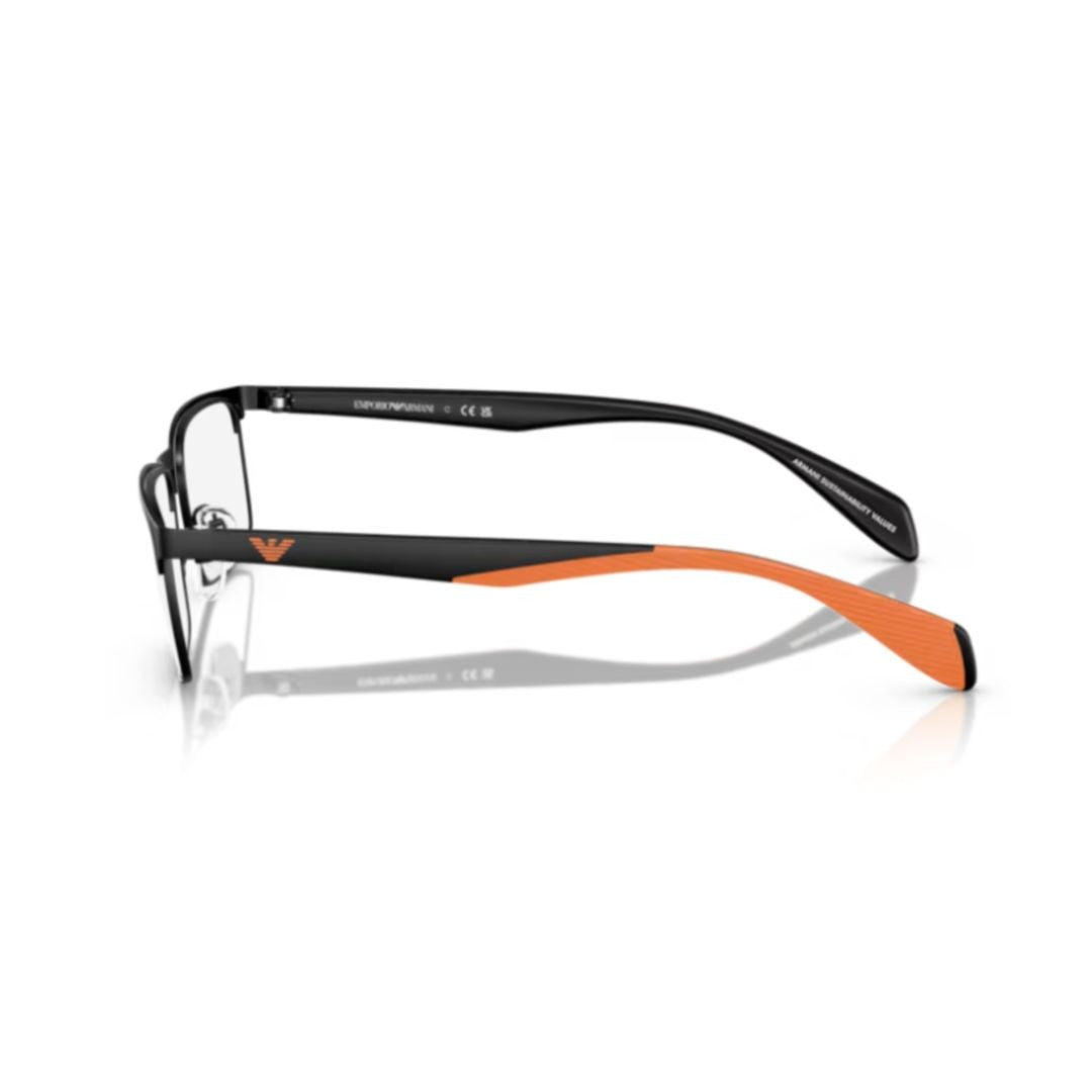 Emporio Armani 0Ea1149 Rectangular Black Eyeglasses With Adjustable Nose Pads