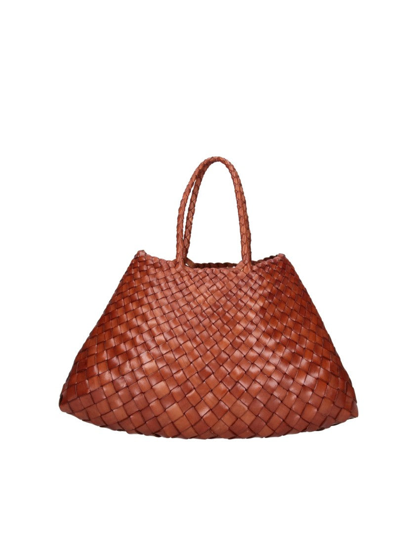 Dragon Diffusion Brown Santa Croce Woven Leather Handbag