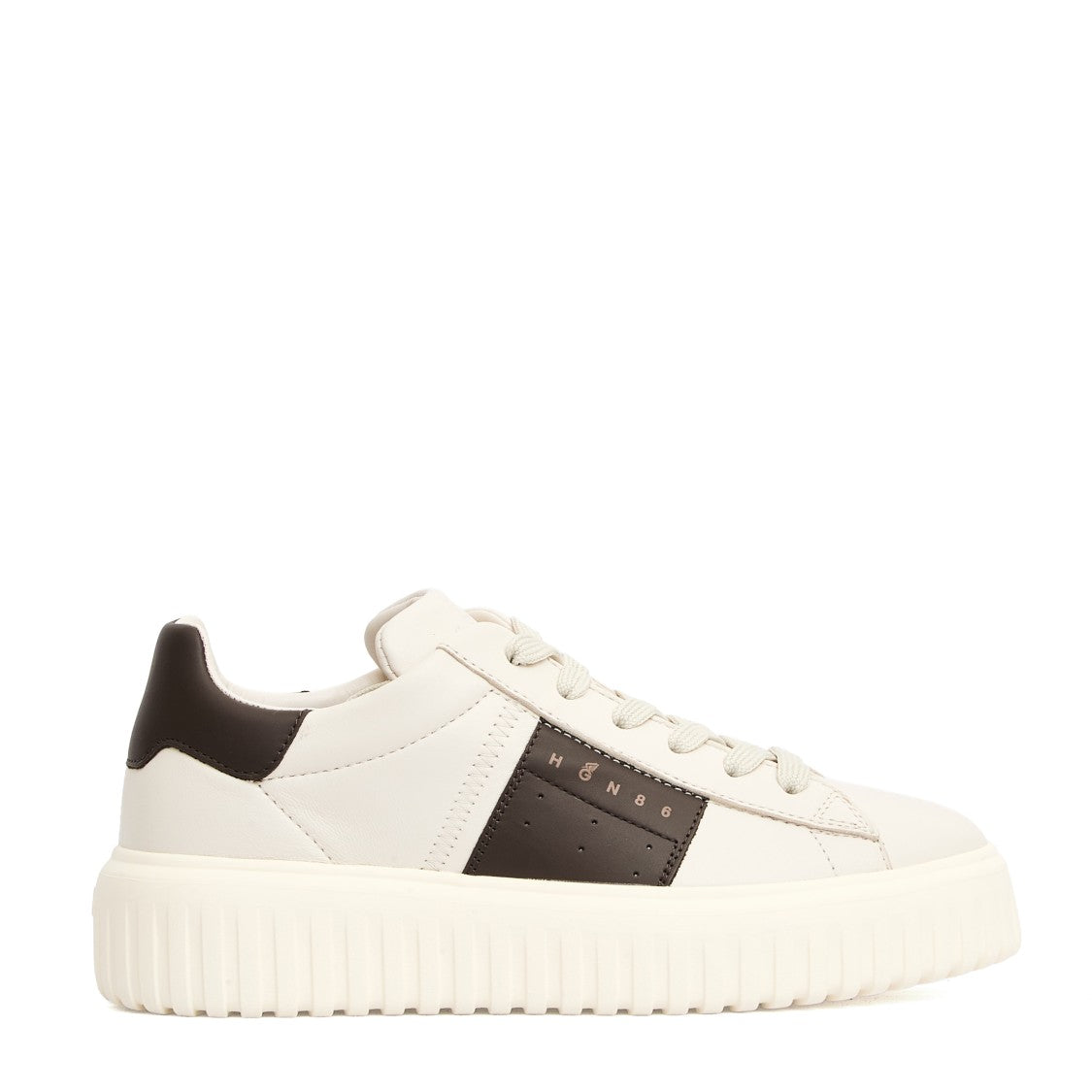 Hogan H Stripes Leather Butter Brown Sneakers