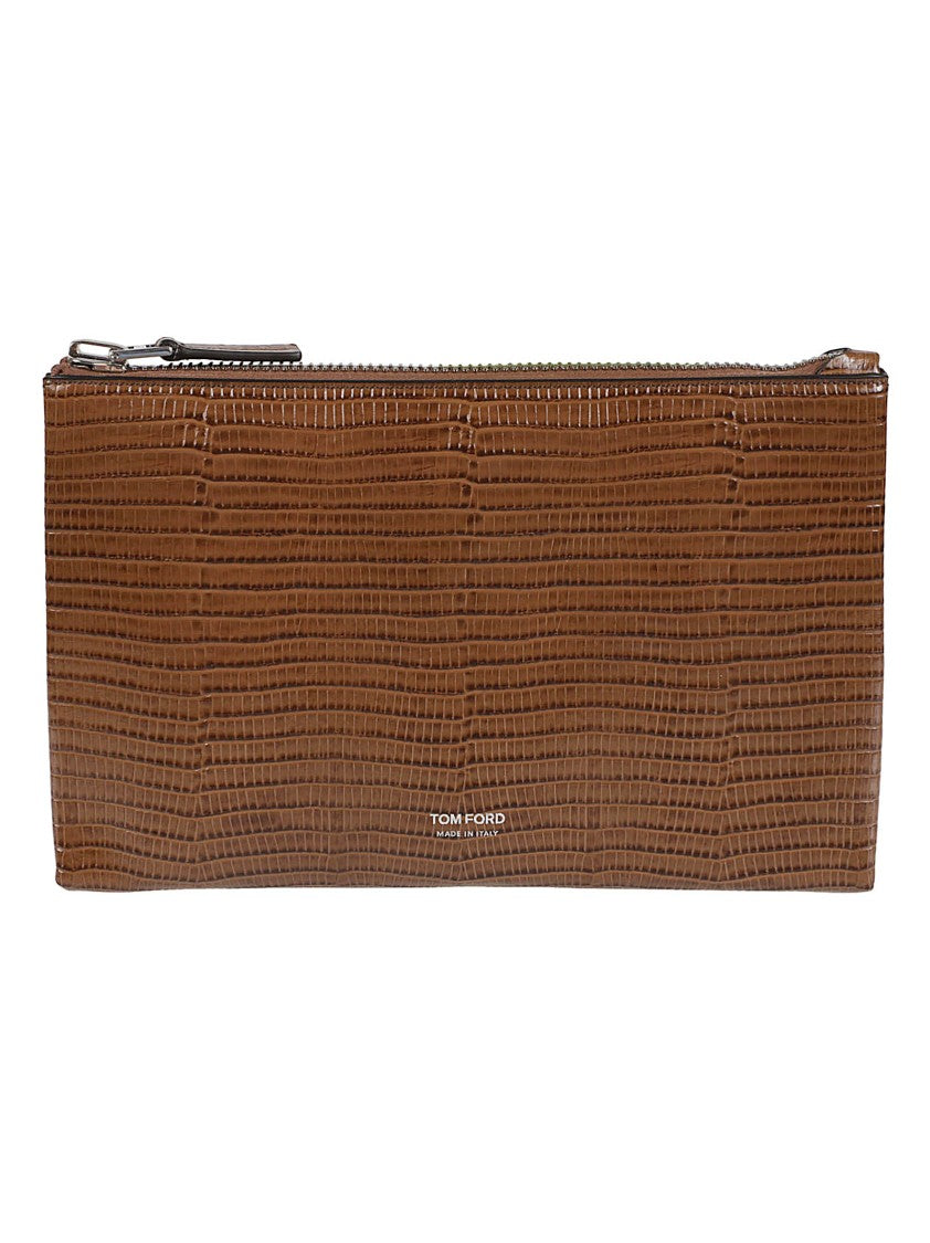 Tom Ford Printed Tejus Pattern Slim Wrist-Strap Pochette