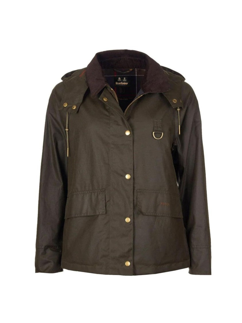 Barbour Olive Green Avon Waxed Cotton Jacket