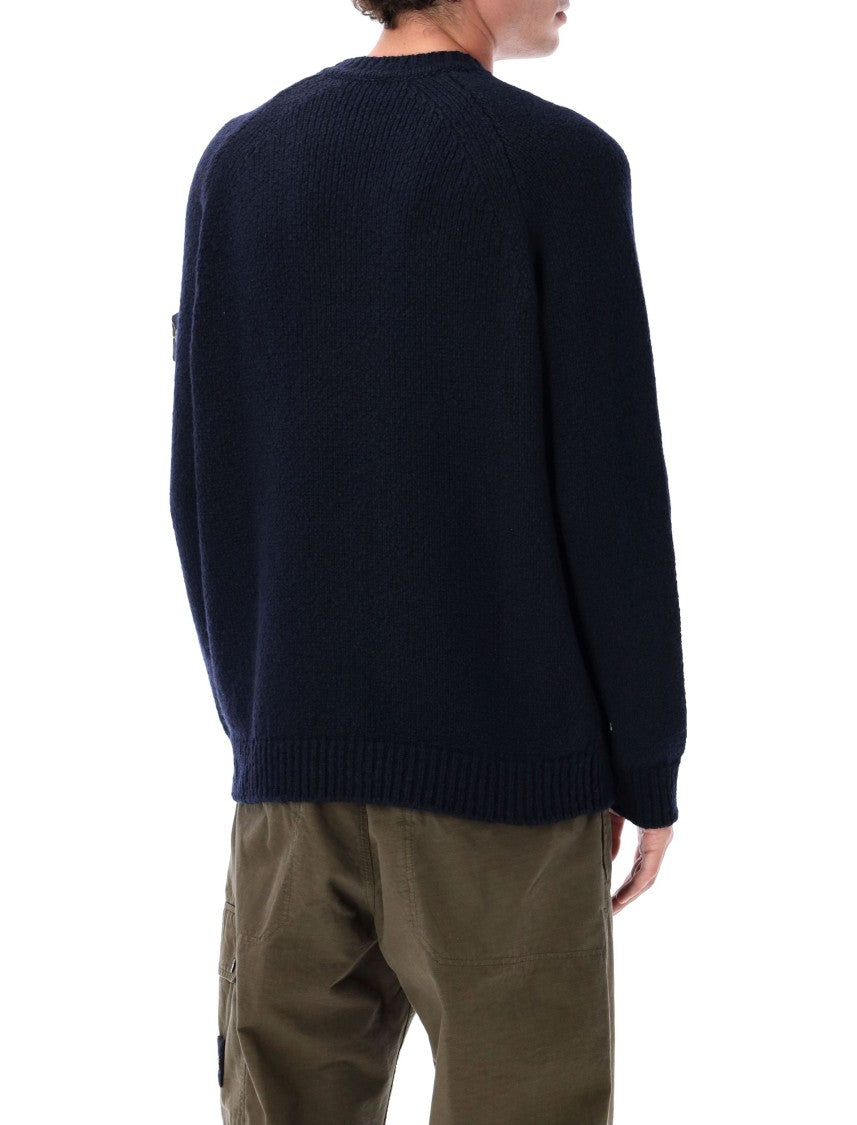 Stone Island Mouliné Wool Raglan Sweater