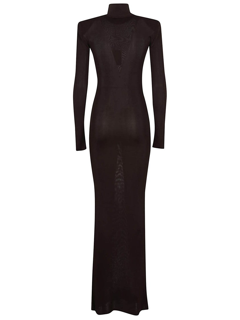 Self-Portrait Form-Fitting Black Maxi Dress