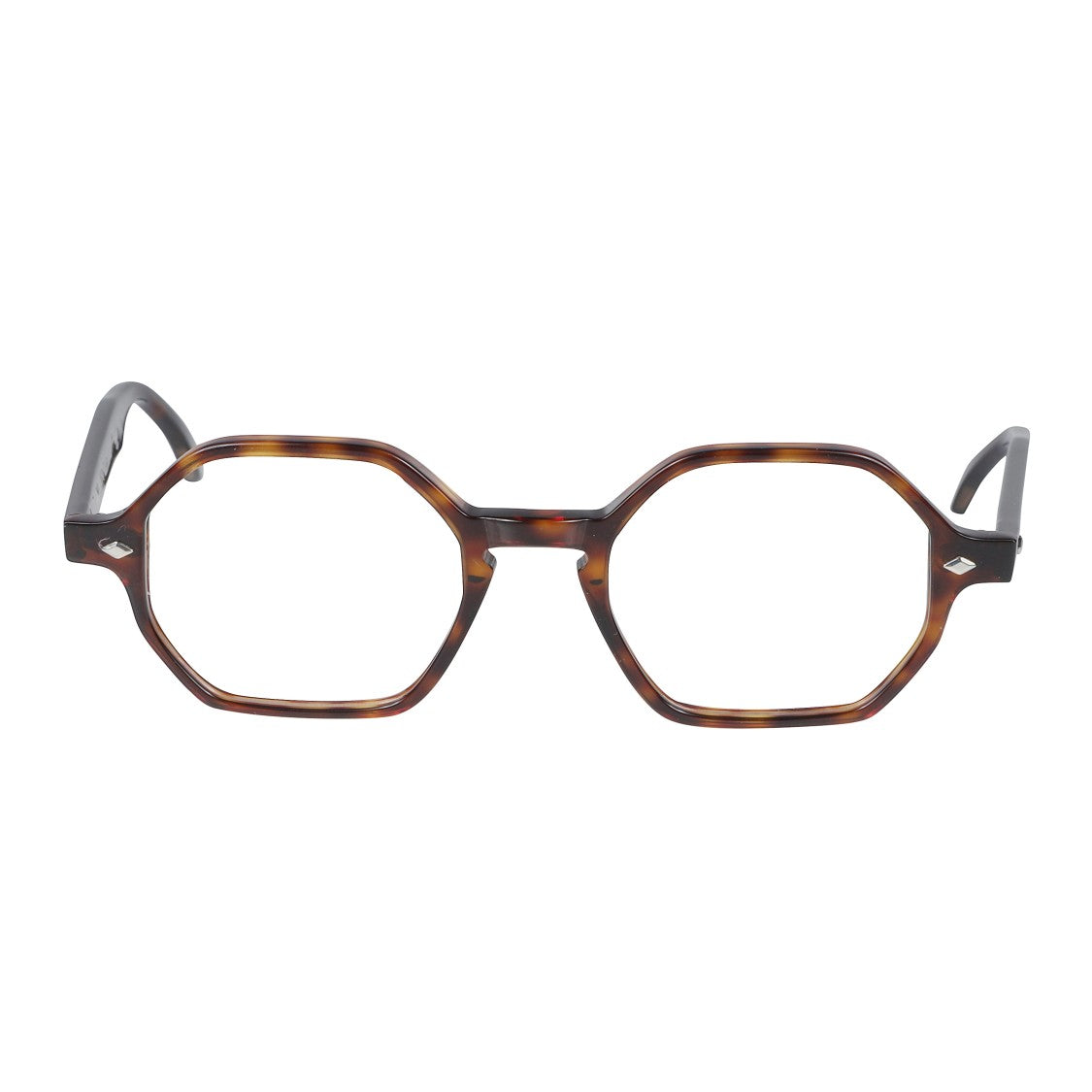 Kador Octagon Octagonal Tortoiseshell Frame Sunglasses With Metallic Accents