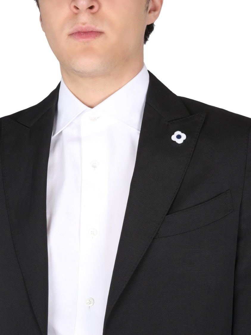 Lardini Single-Breasted Tailored Black Jacket