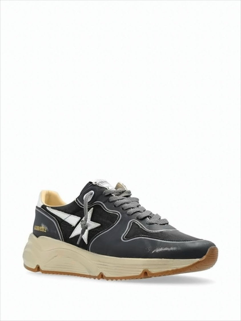Golden Goose Nappa Leather Sneakers With Distressed Beige Sole And Star Detail