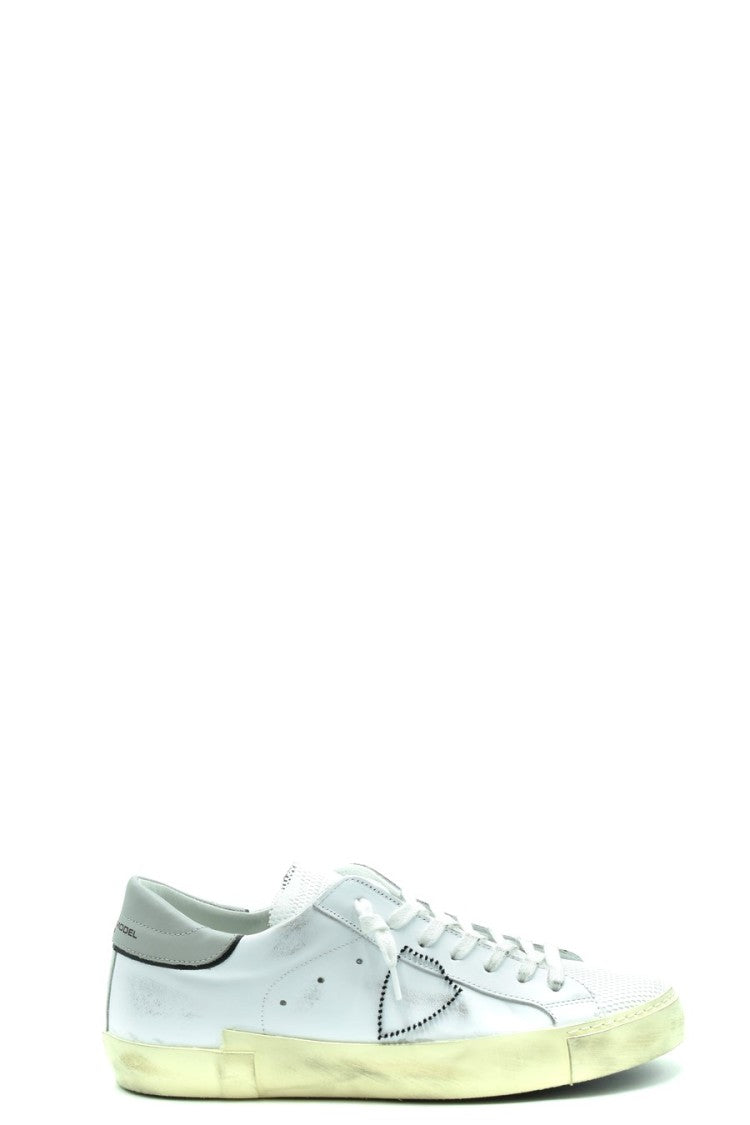 Philippe Model Low-Top Leather Sneakers With Triangular Logo Detail