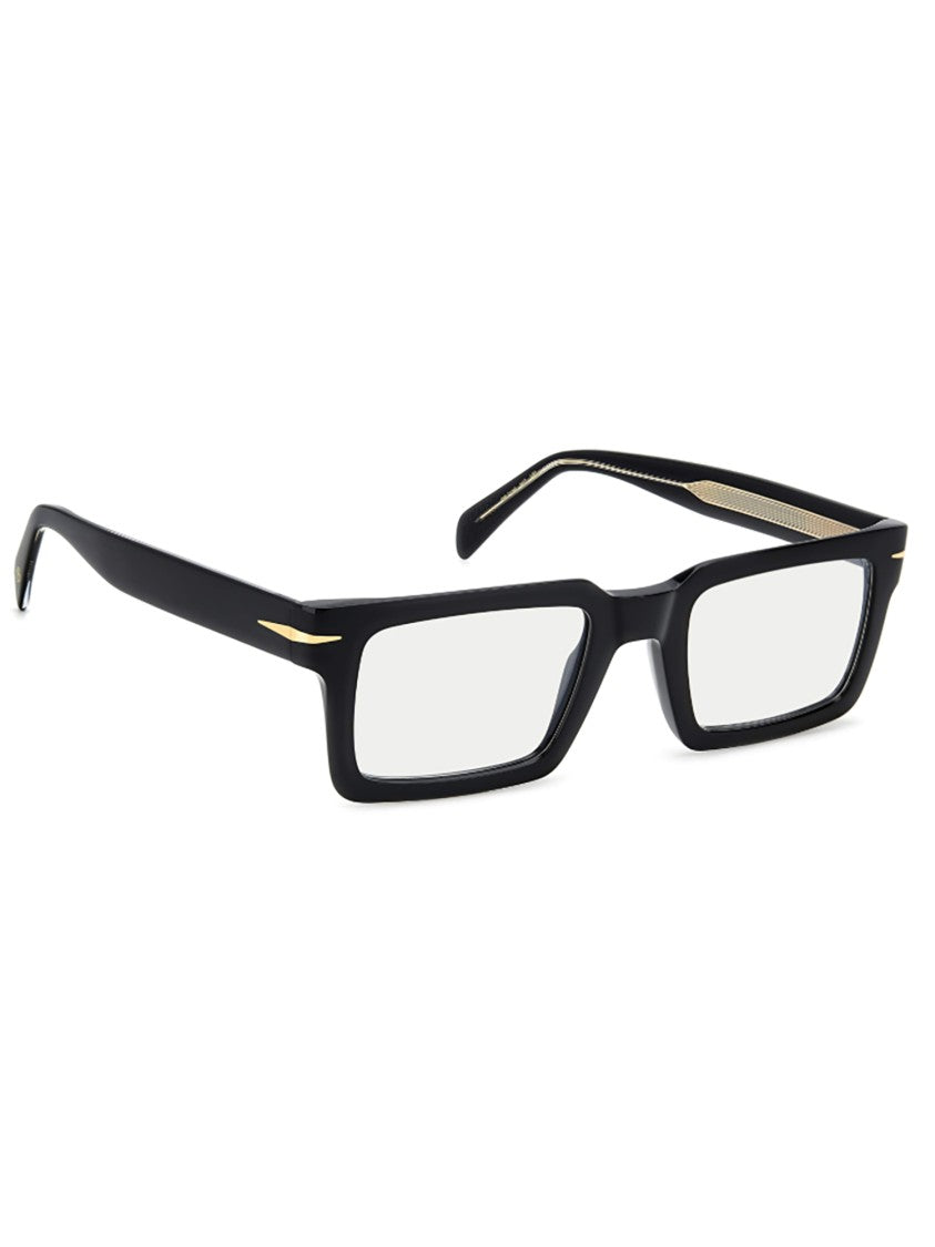 David Beckham Bold Rectangular Acetate Optical Frames With Gold Accents