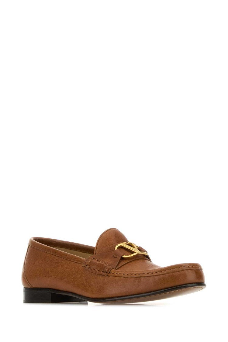 Valentino Garavani Brown Leather Vlogo Loafers