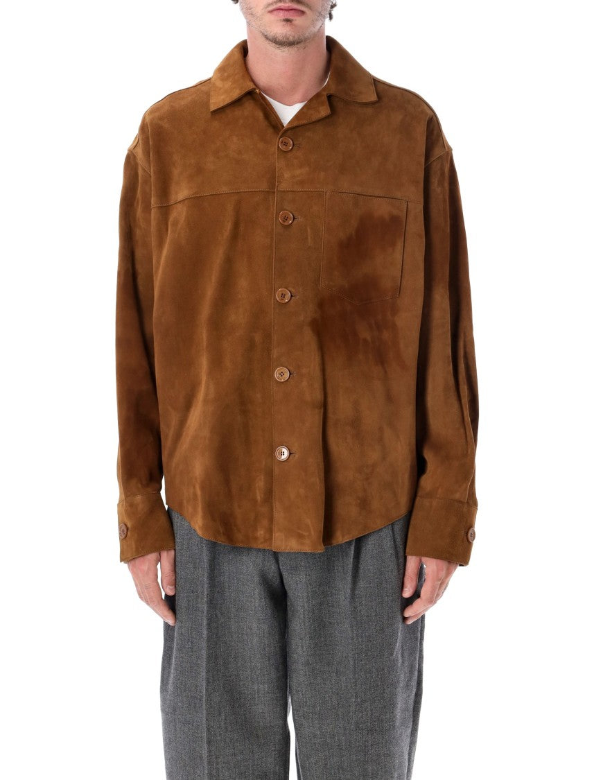 Ami Paris Suede Classic Collar Overshirt
