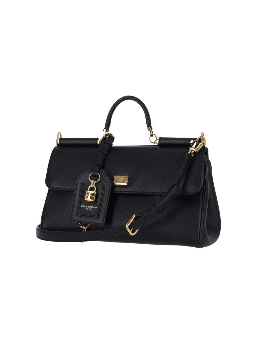 Dolce & Gabbana Structured Black Calfskin Handbag