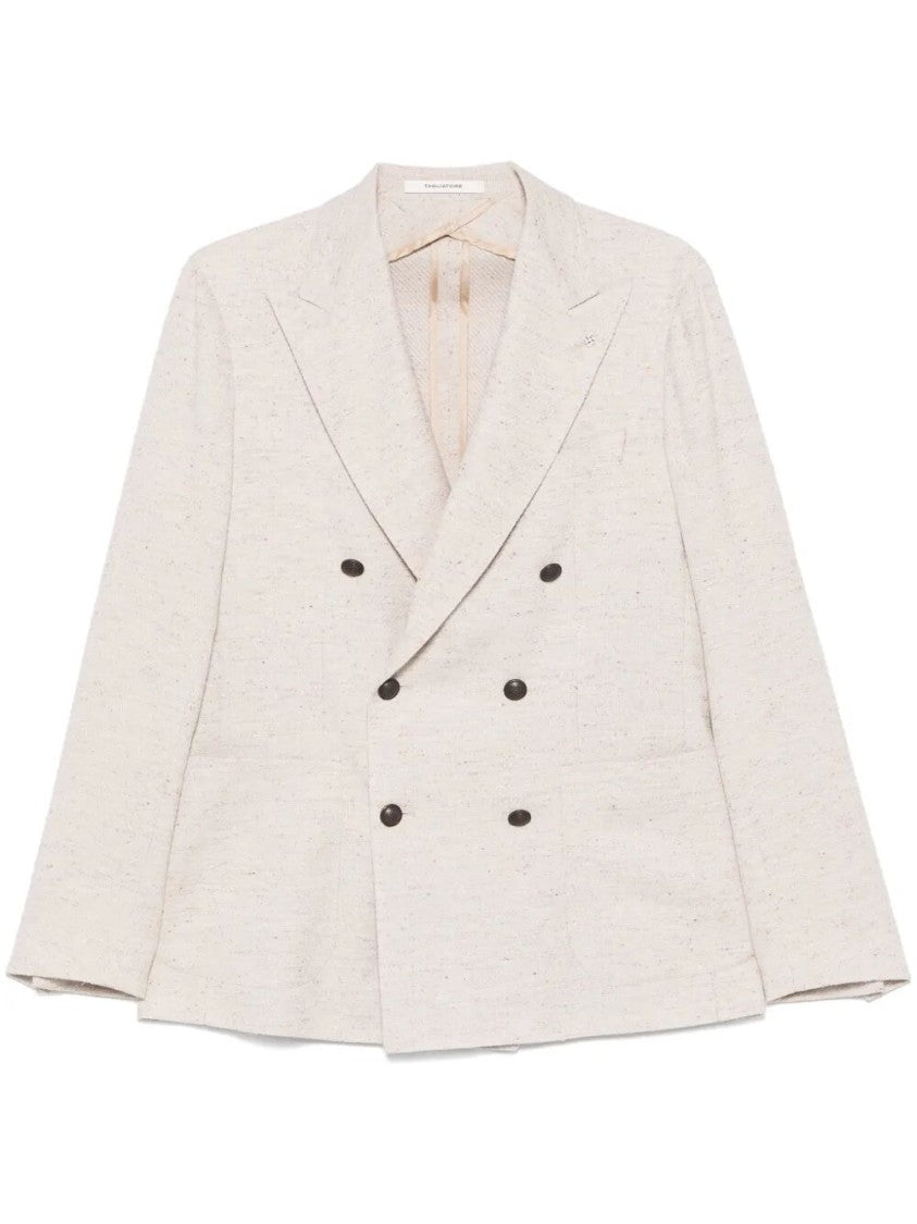 Tagliatore Double-Breasted Tailored Jacket With Textured Fabric