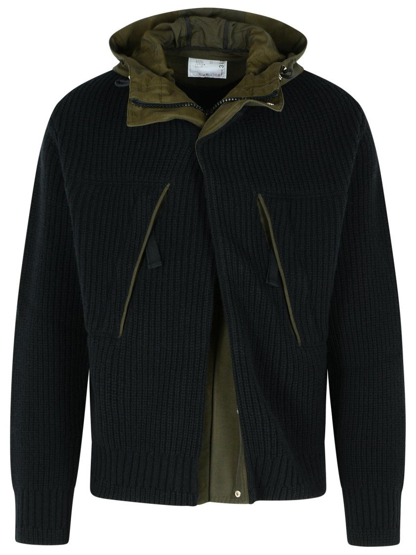 Sacai Black Wool Blend Jacket