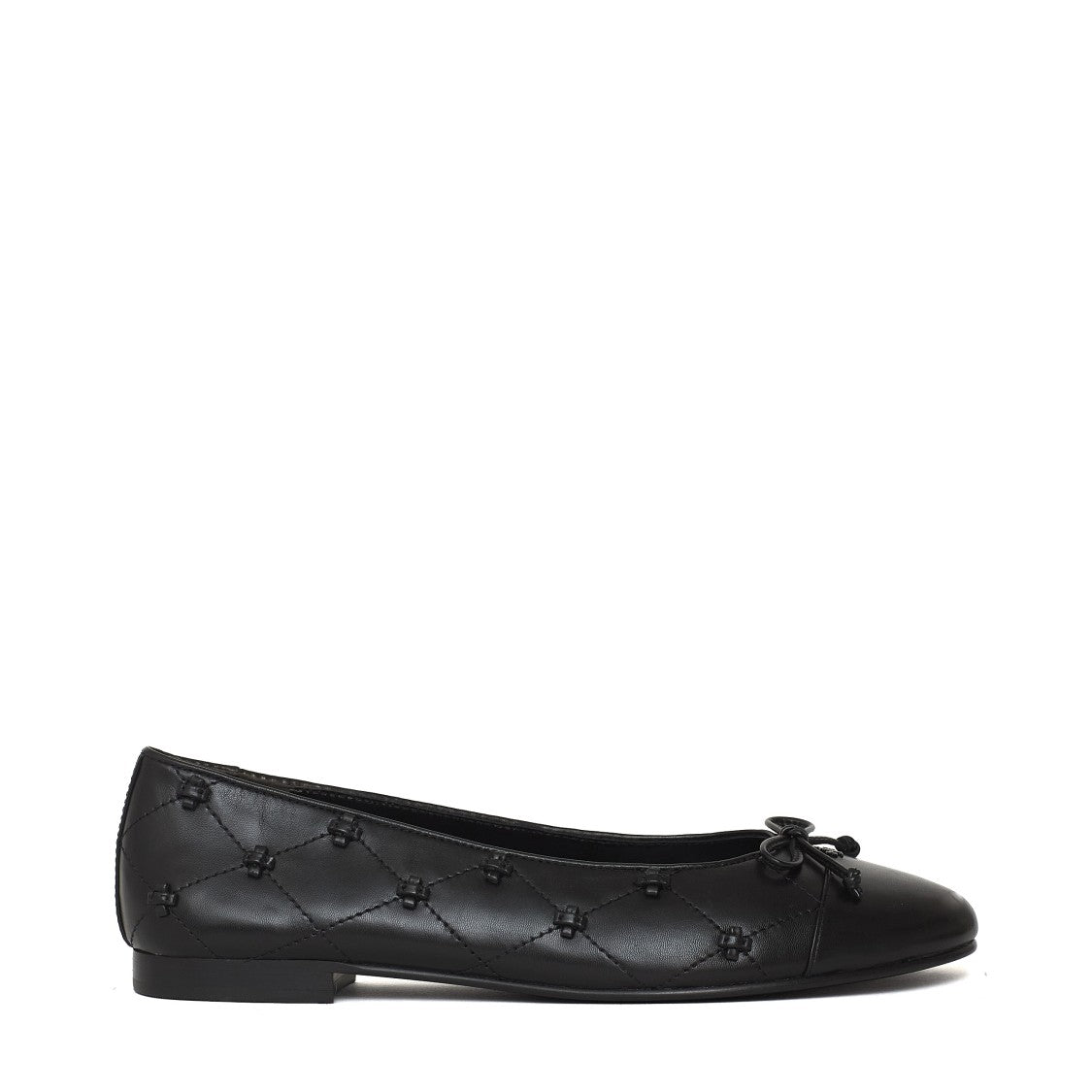 Tory Burch Cap-Toe Bunny Knot Leather Flats