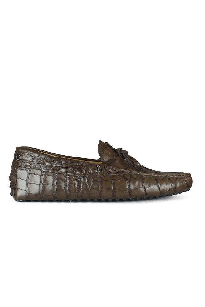 Tod's Crocodile Effect Leather Loafers