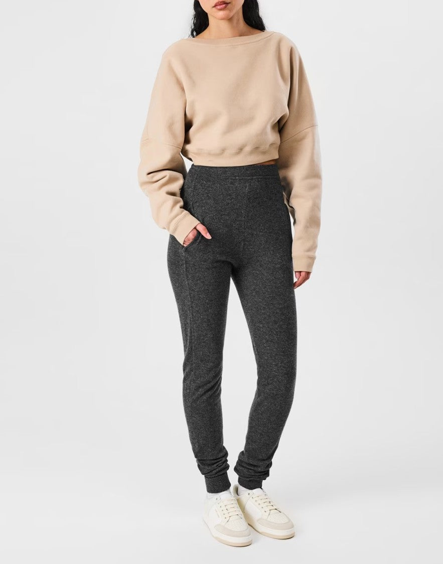 Saint Laurent Logo Cropped Sweatshirt