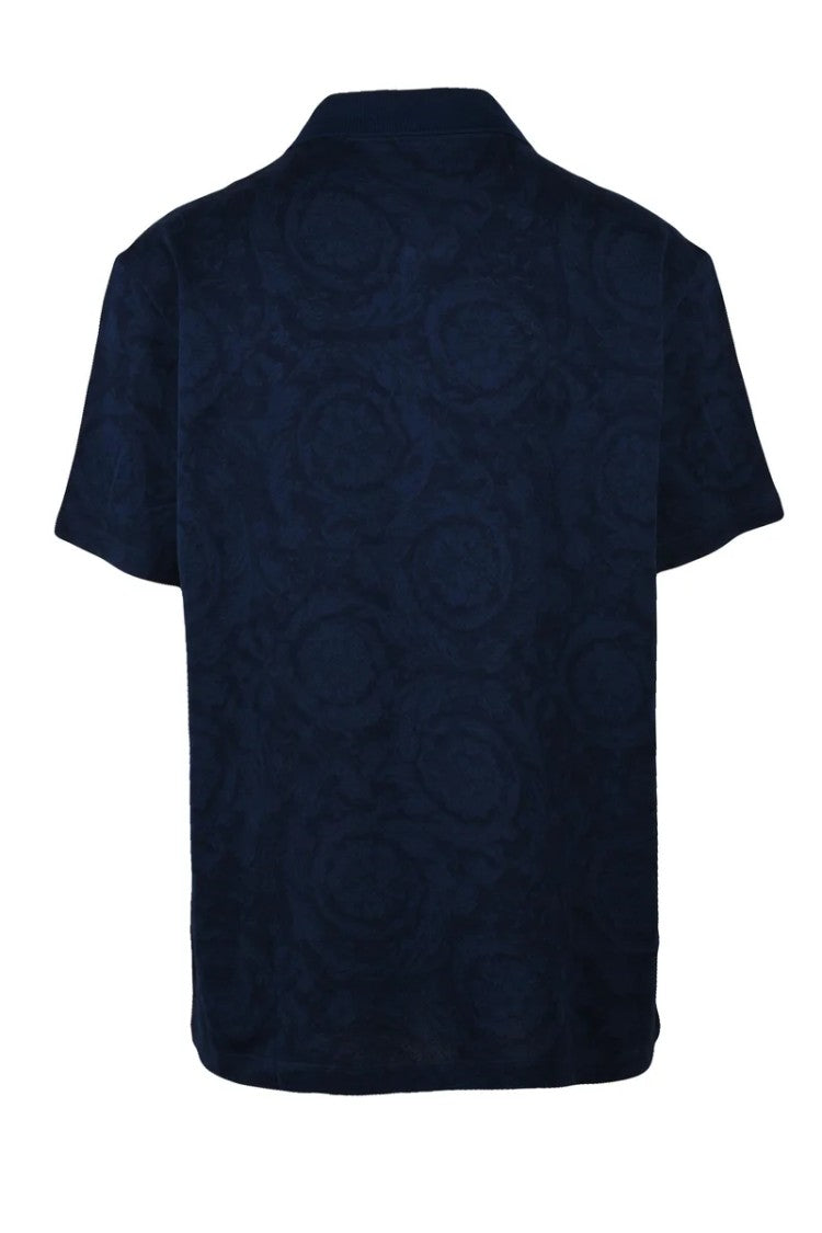 Versace Collection Deep Blue Cotton Polo