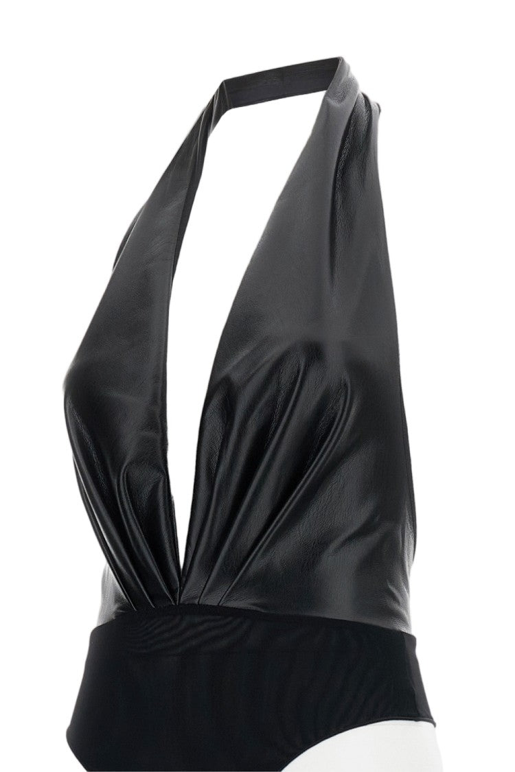 The Andamane Black Zendaya Stretch Jersey Bodysuit