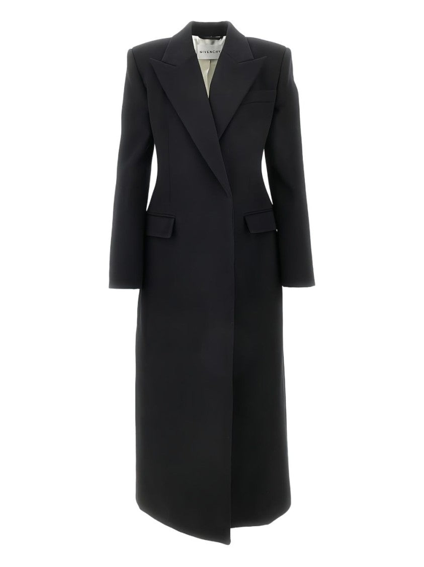 Givenchy Double-Breasted Wool Midi Coat With Peak Lapels