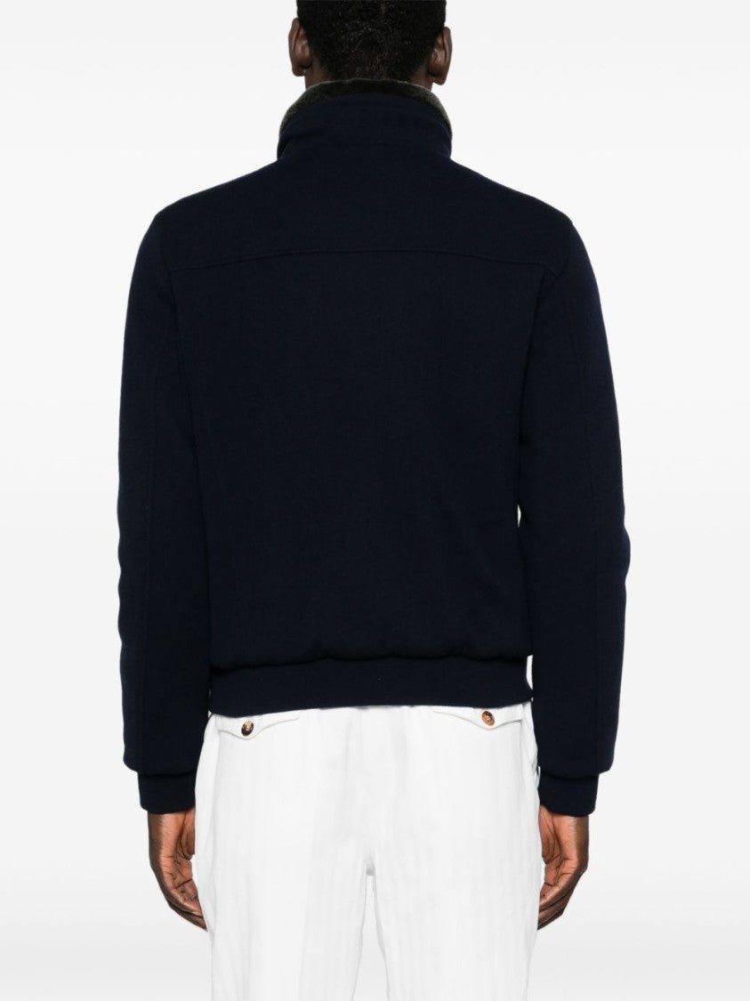 Moorer Padded Fleece Zip-Up Jacket With Detachable Faux-Fur Collar