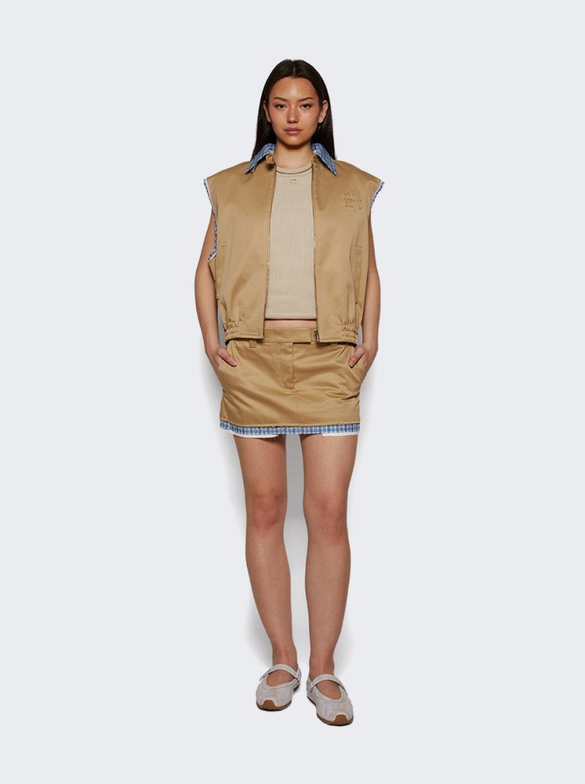Courrèges Knit Sleeveless Tank Top Clay