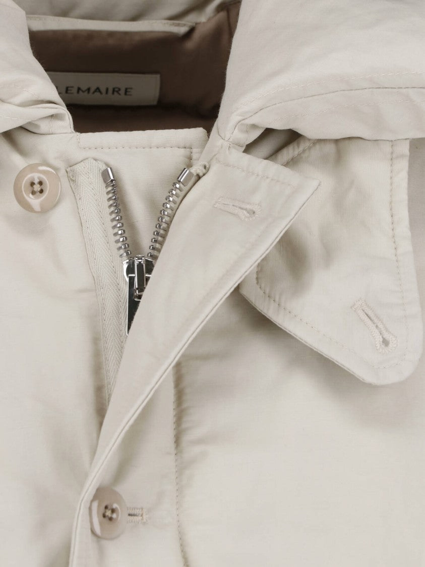 Lemaire Neutral High Padded Collar Cropped Jacket