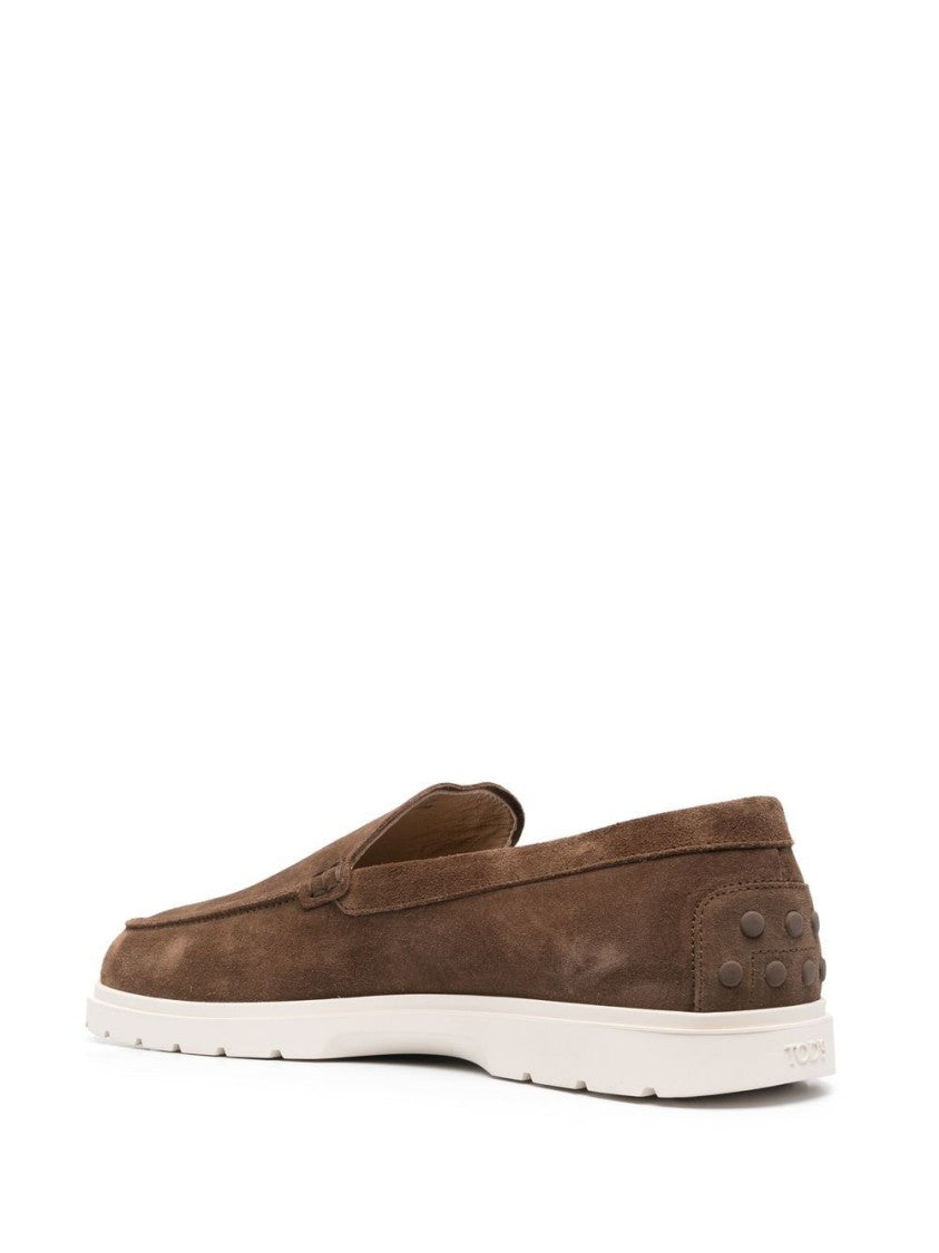 Tod's Brown Suede Moccasin With Refined Slip-On Design