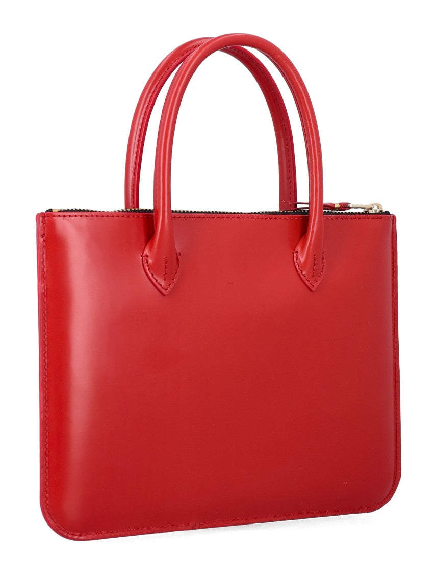 Comme Des Garçons Compact Black Smooth Leather Tote