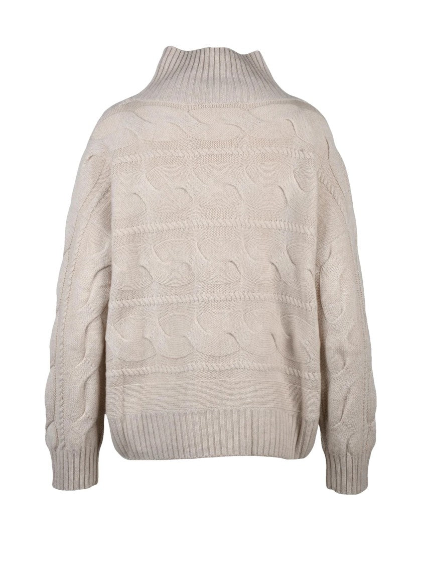 Max Mara Textured Cable Knit Wool Cashmere Sweater By Max Mara Studio