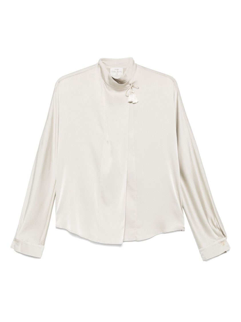 Forte Forte Silk Blend Long-Sleeved Shirt With Tassel Detail