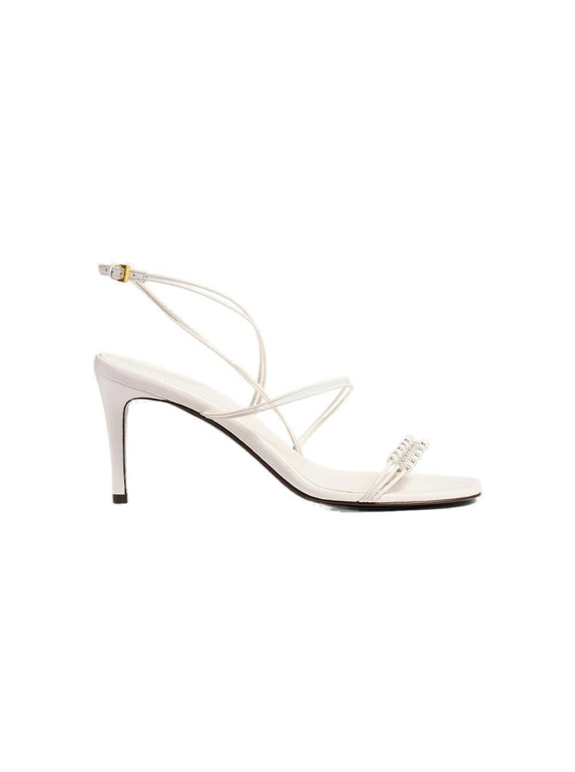 Khaite Loop Sandals With Beads Optic White