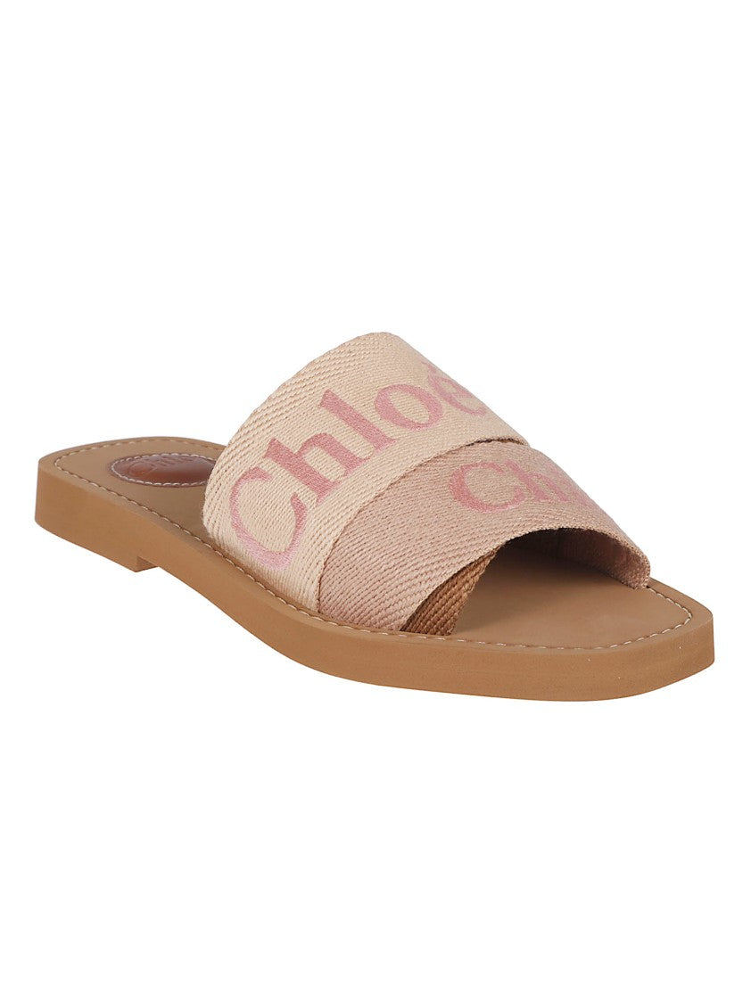 Chloé Flat Clogs With Eco-Friendly Linen Ribbons