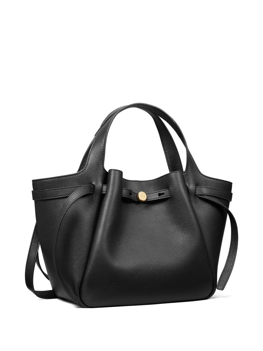Tory Burch Black Romy Small Textured Leather Tote Bag