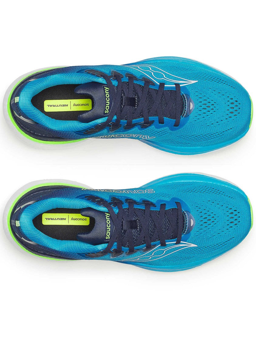 Saucony Vibrant Blue Ride 19 Mesh Running Sneakers