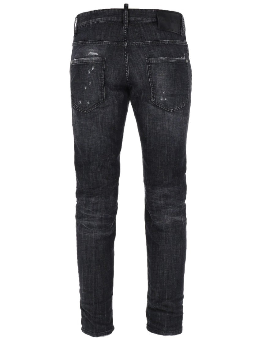 Dsquared2 Slim Fit Distressed Black Jeans