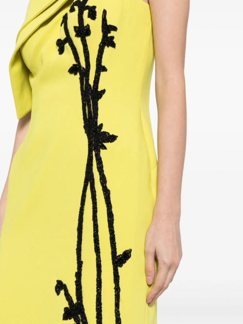 Saiid Kobeisy Crepe, Off-Shoulder Dress With Beading