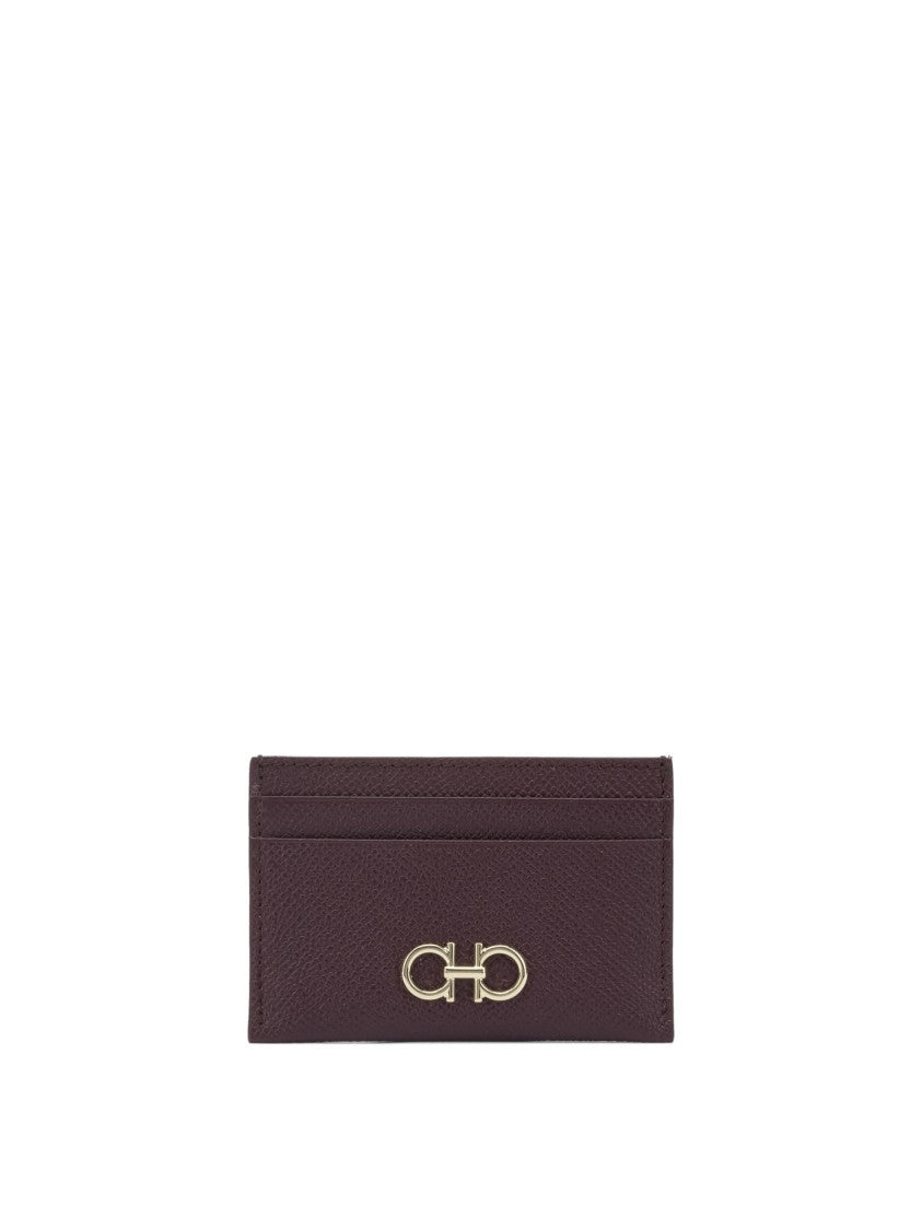 Ferragamo Rectangular Purple Leather Wallet