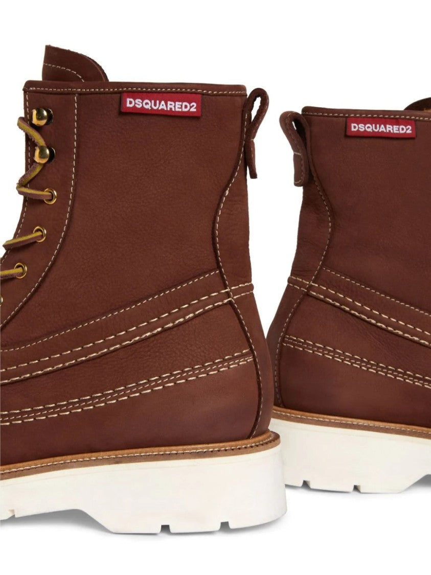 Dsquared2 Raised-Seam Leather Boots
