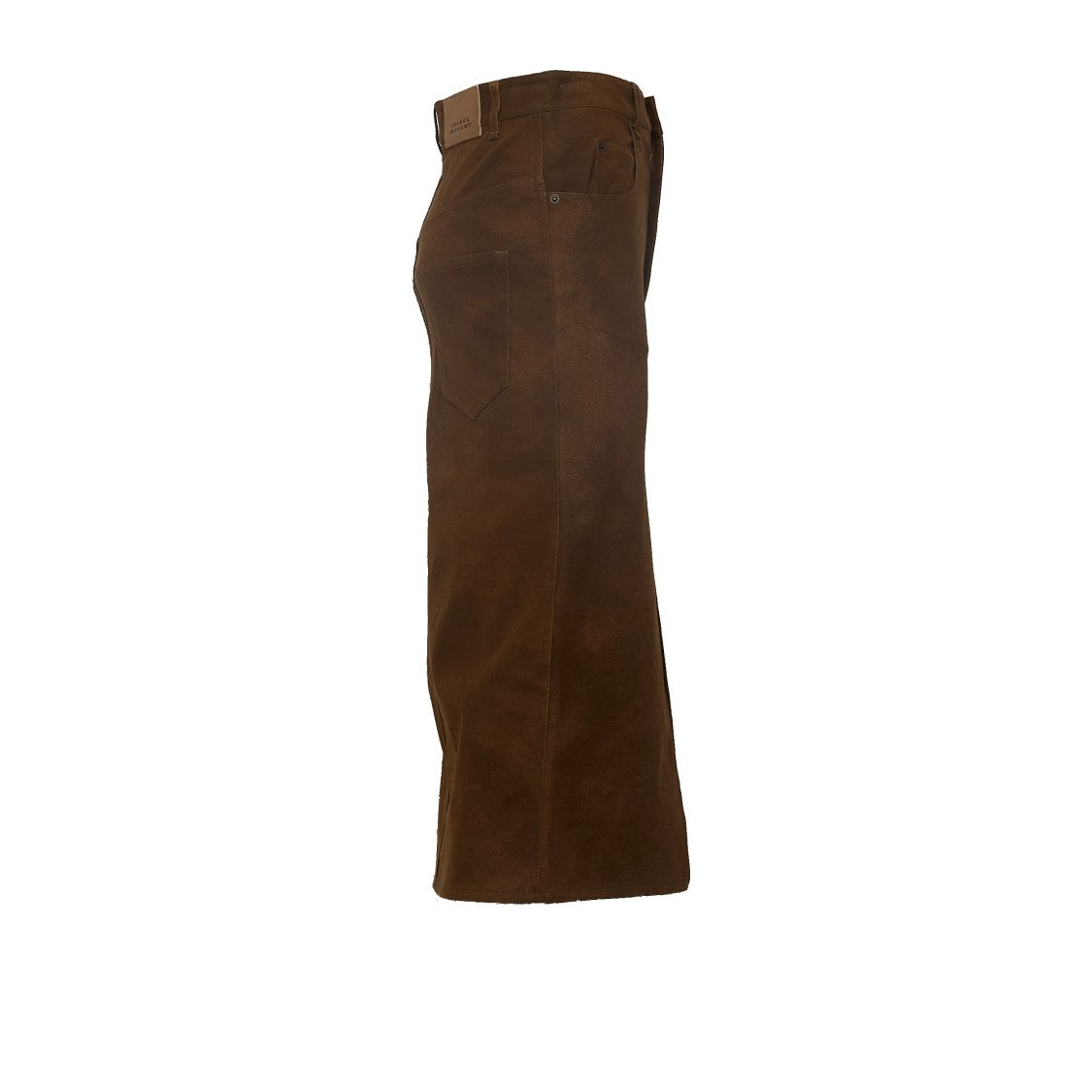Isabel Marant Bisane Faux Suede Five-Pocket Midi Skirt