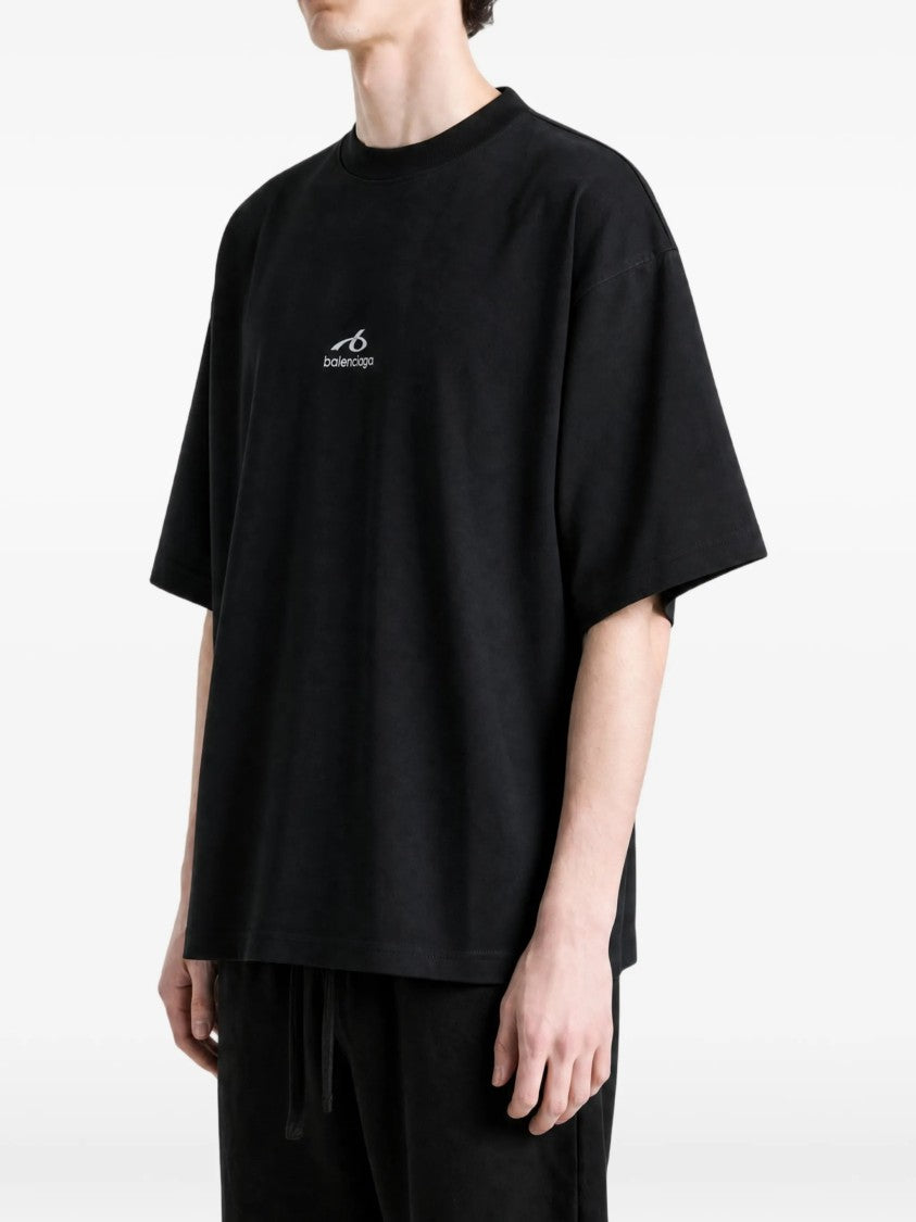 Balenciaga Boxy Black Medium Fit T-Shirt With Subtle Logo