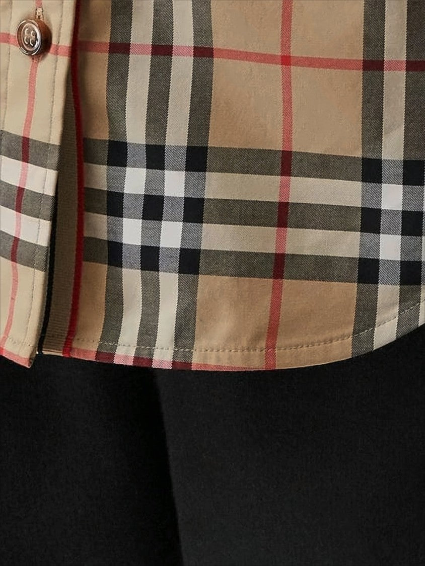 Burberry Check Pattern Cotton Blend Burberry Shirt