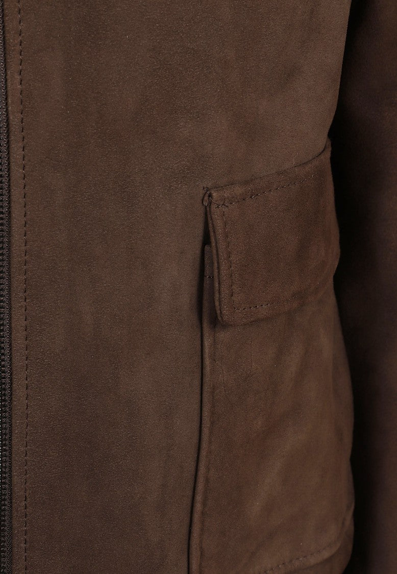 Barba Napoli Boston Sj Shearling Collar Soft Calf Suede Aviator Bomber Jacket