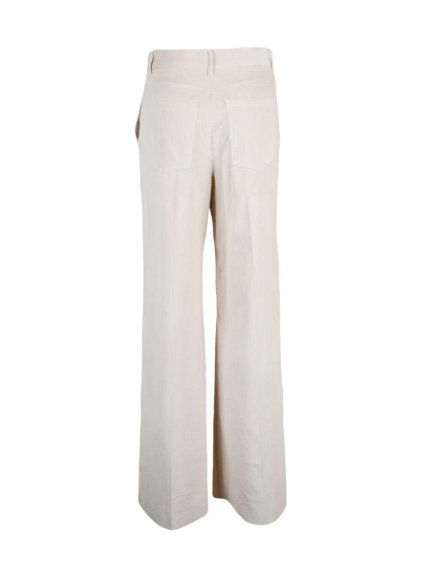 Marella Wide-Leg High-Waist Trousers With Textured Fabric