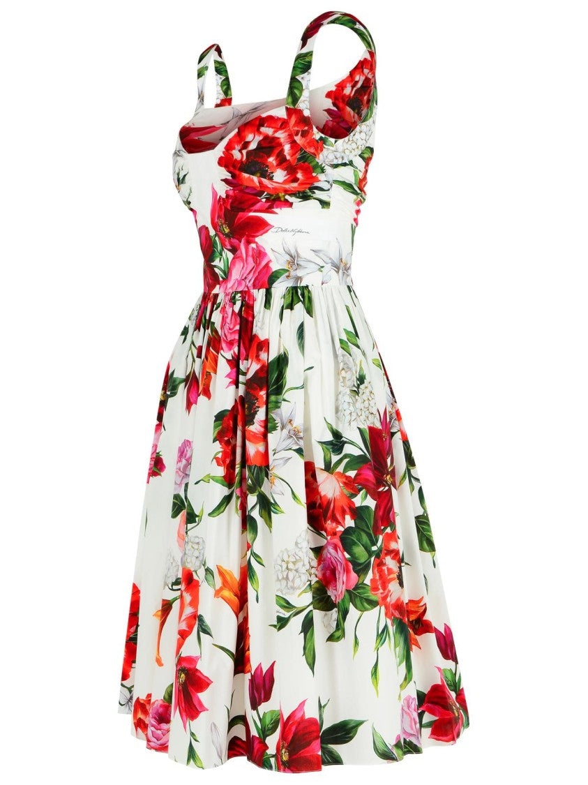 Dolce & Gabbana White Cotton Poplin Dress