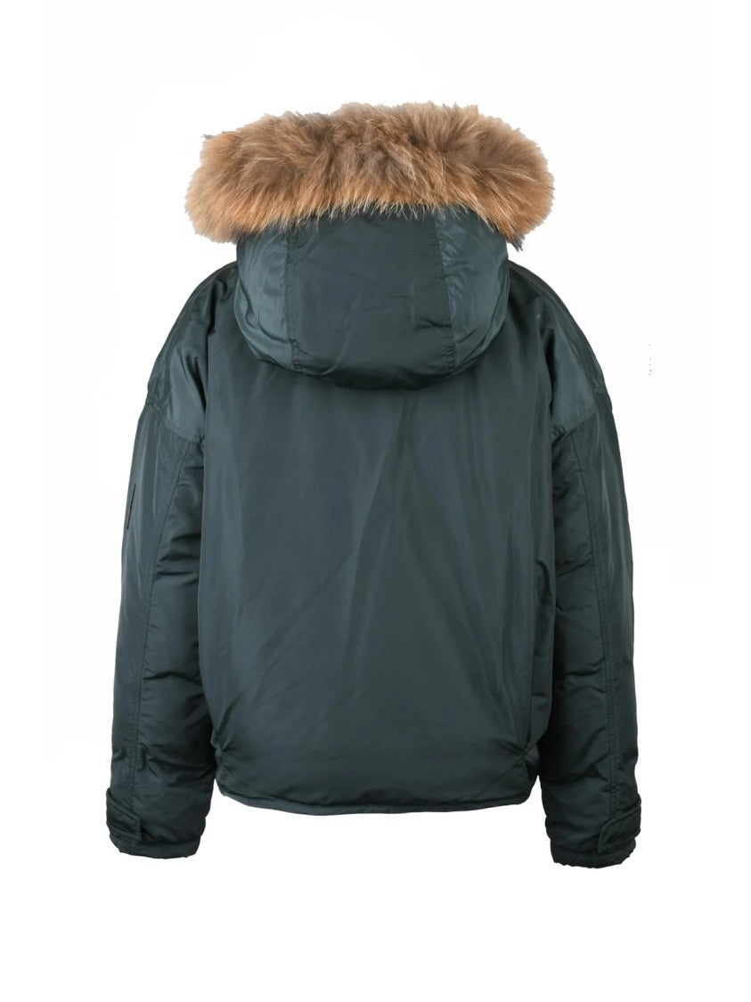 Bomboogie Bomboogie Bomber Coat With Removable Fur Trim